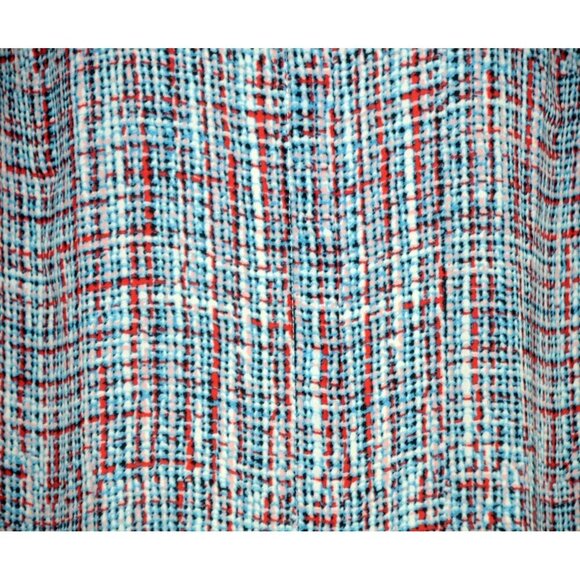 Talbots Mod Plaid Tweed Print Multicolor Blouse Top Ladies L Career Casual - Picture 3 of 11